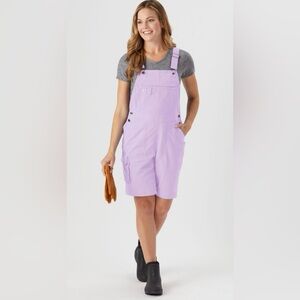 Duluth Trading Co Heirloom Gardening Wild Aster Purple (Rare) Short Overalls XL
